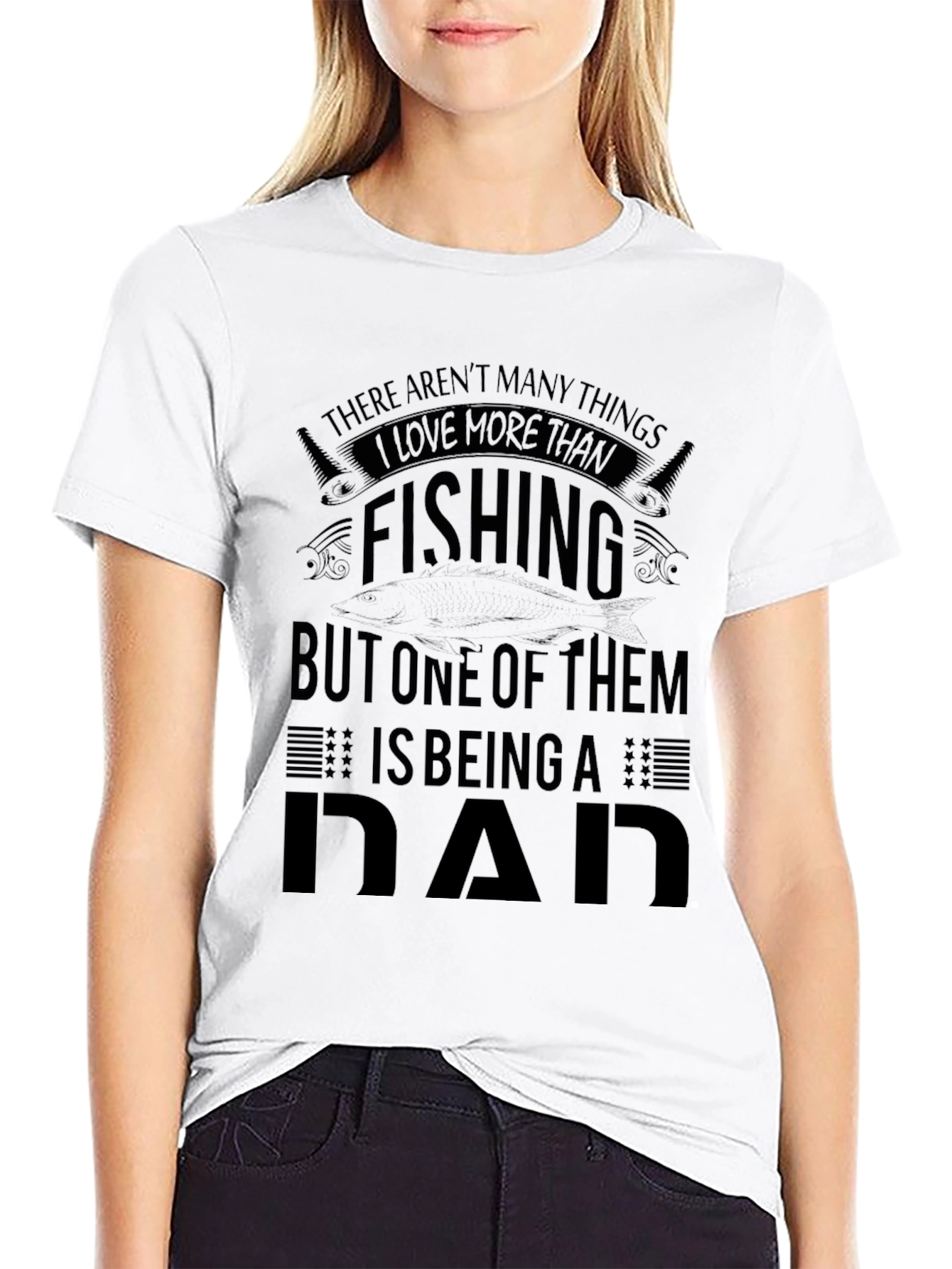 Black Fishing Dad T-Shirt - Gifts for Fisherman Dads view 9