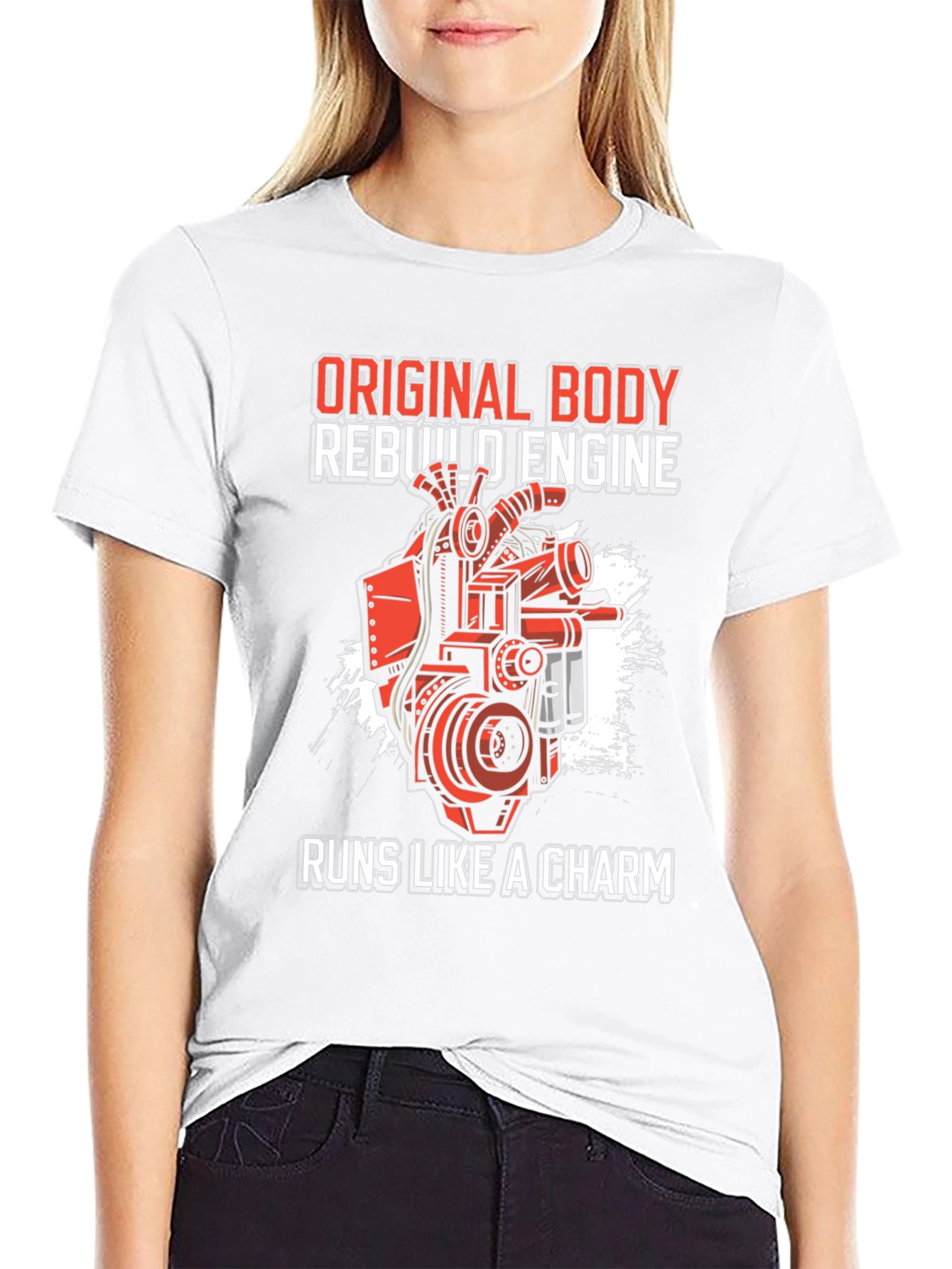 Black Original Body Rebuild Engine T-Shirt - Runs Like a Charm view 9