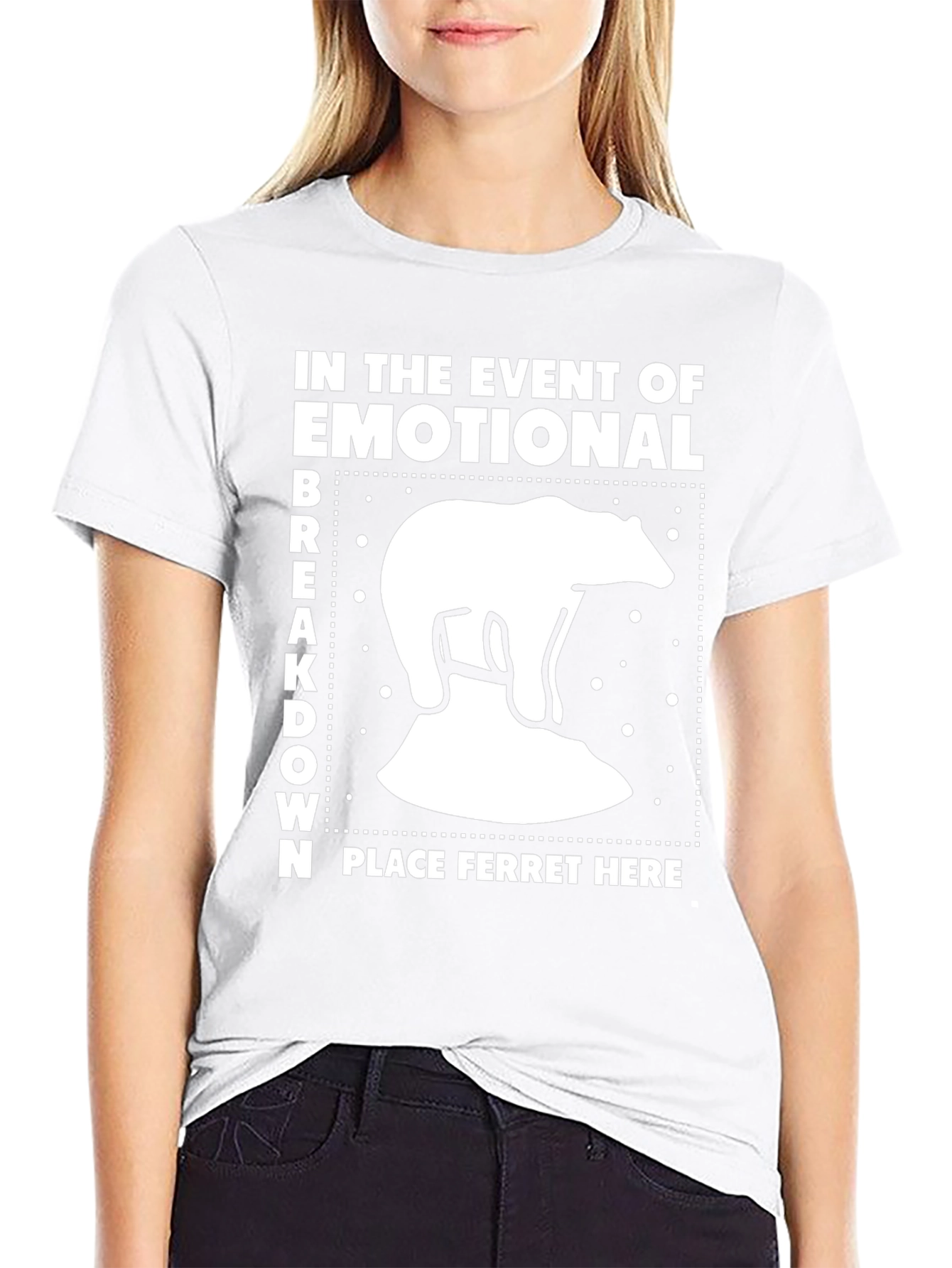 Black Emotional Breakdown Ferret T-Shirt view 9