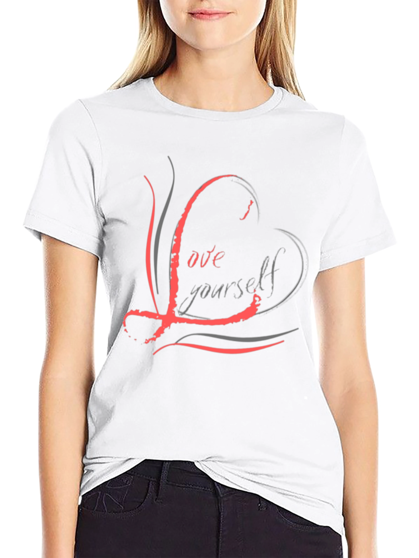 Black Love Yourself Graphic Black T-Shirt view 9