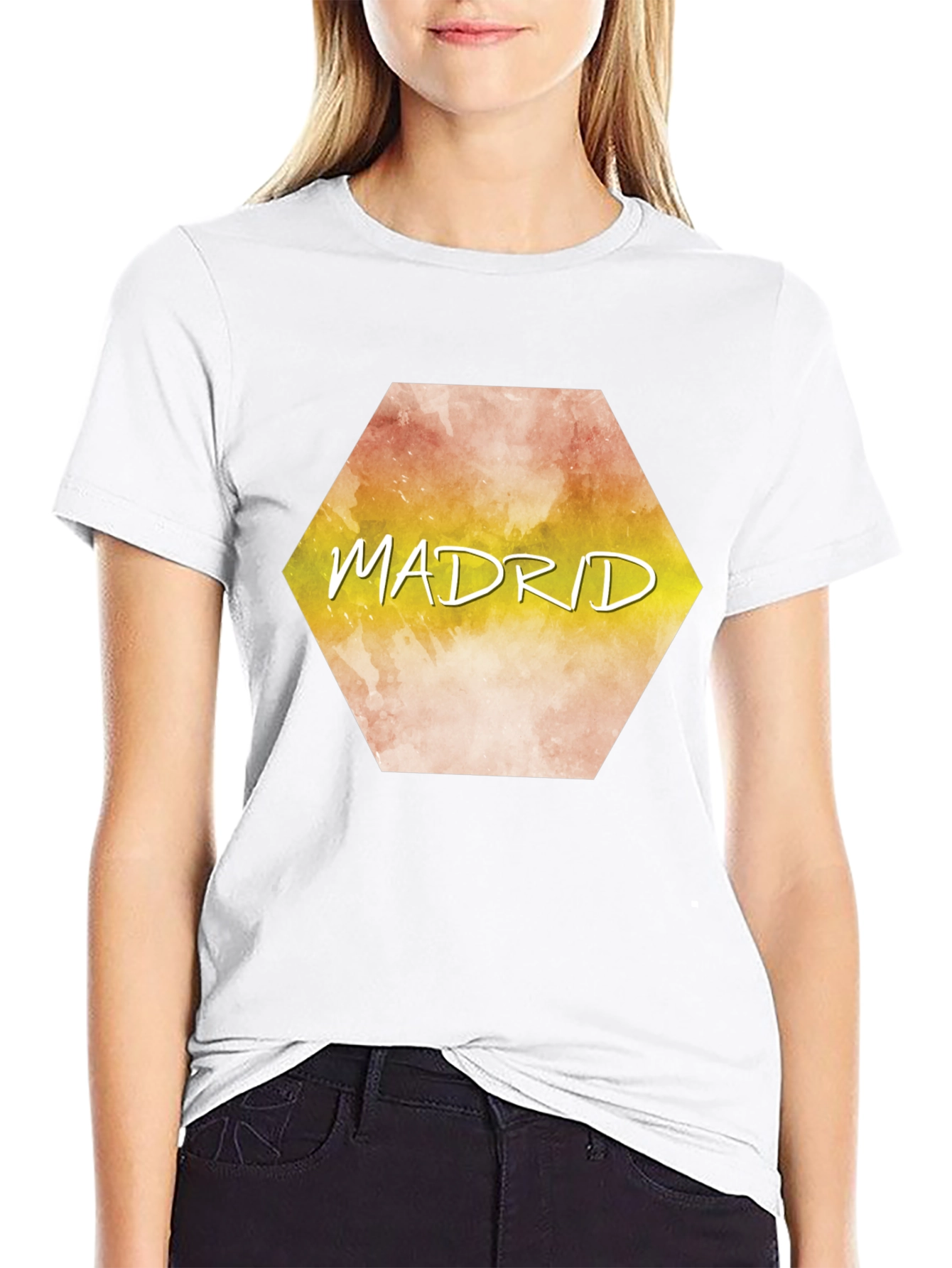Black Madrid Graphic Tee - Stylish City T-Shirt view 9