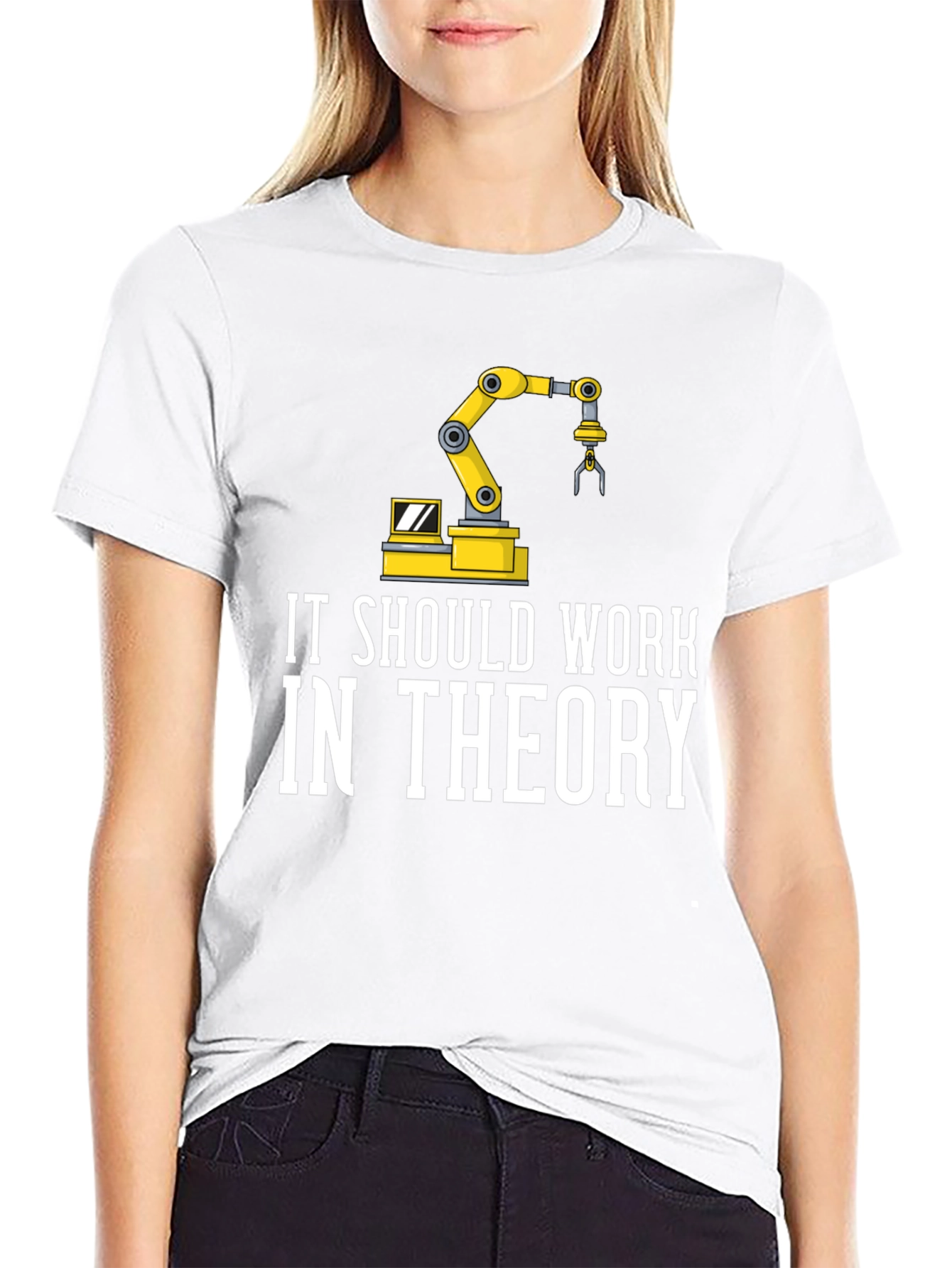 Black It Should Work in Theory T-Shirt view 9