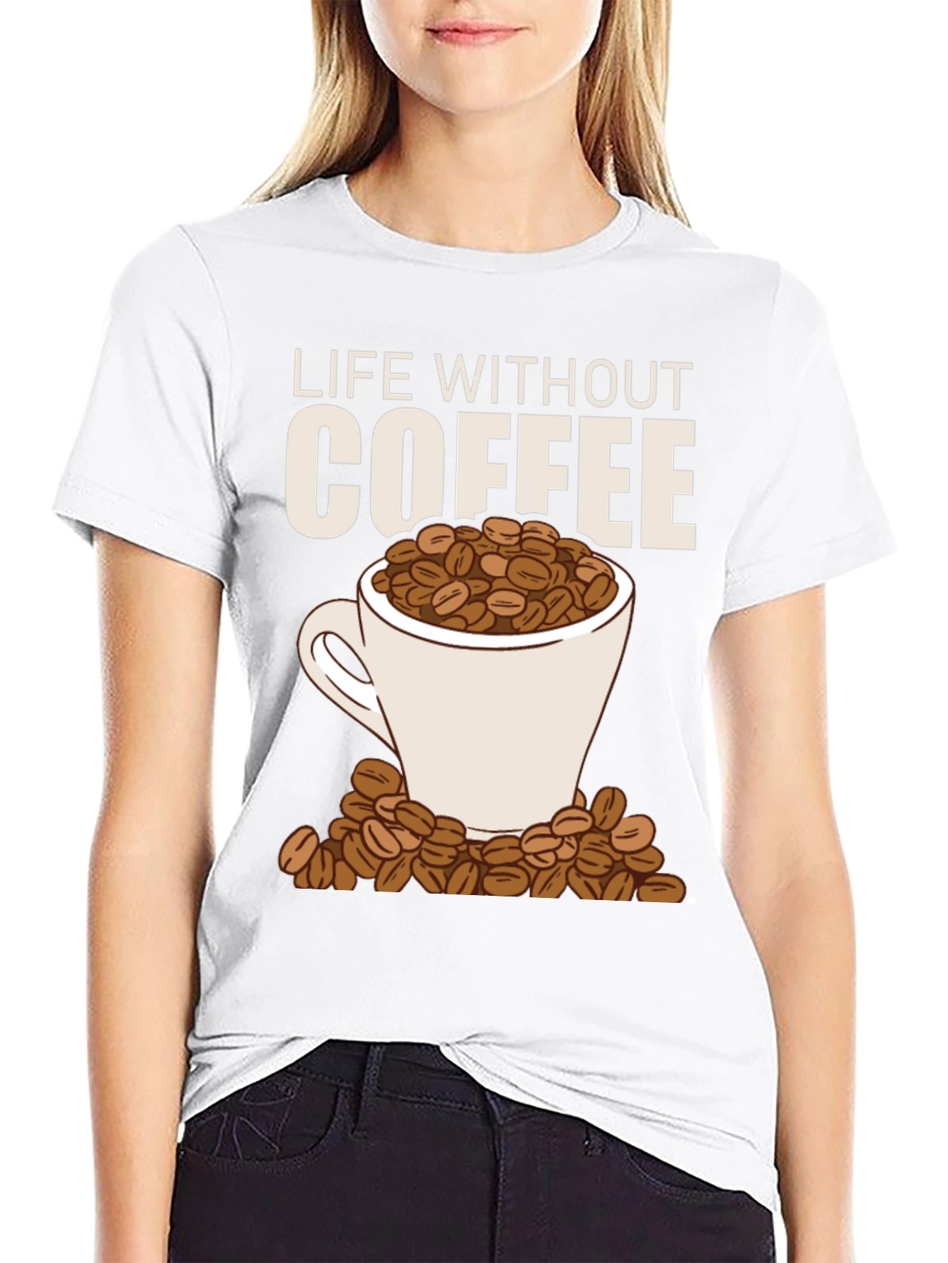 Black Life Without Coffee Graphic Tee - Funny Caffeine Lover Shirt view 9