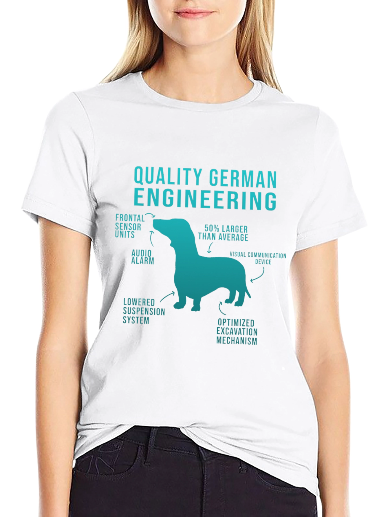 Black Quality German Engineering Funny Dog T-Shirt view 9
