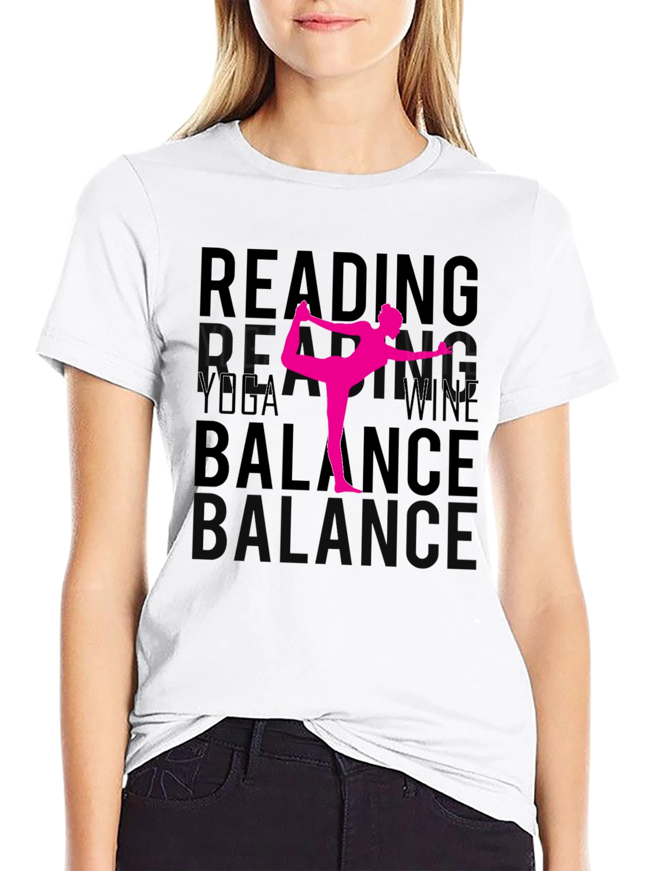 Yoga Wine Reading Balance Graphic Tee - 9