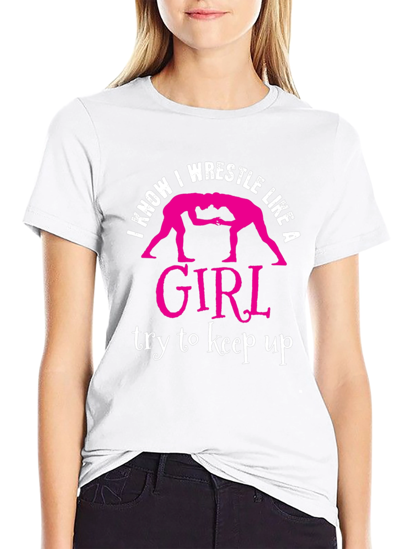 Black I Wrestle Like A Girl T-Shirt view 9