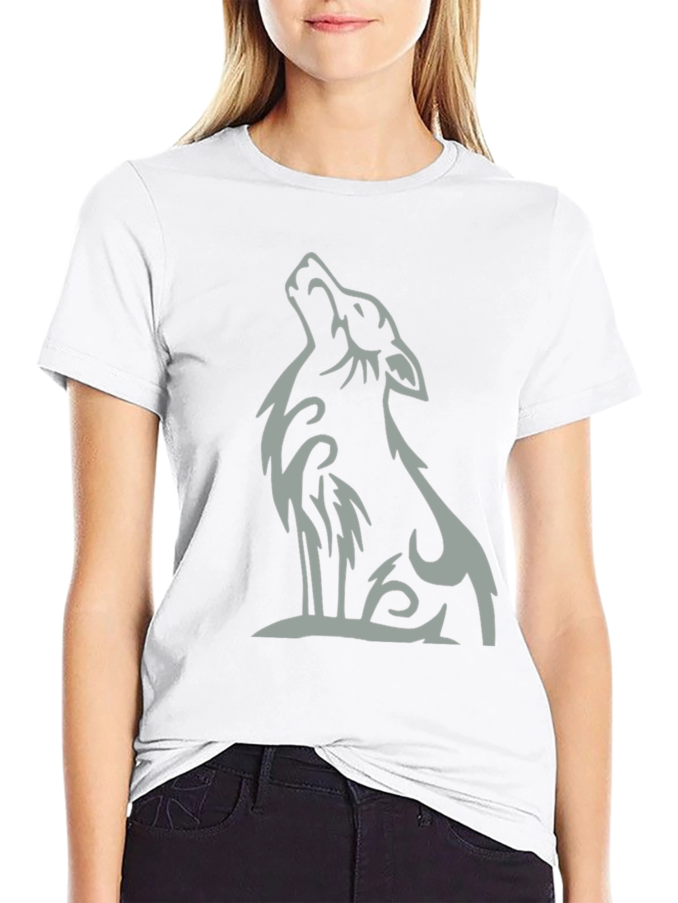 Black Black Wolf Graphic Tee - Stylish Casual Wear view 9