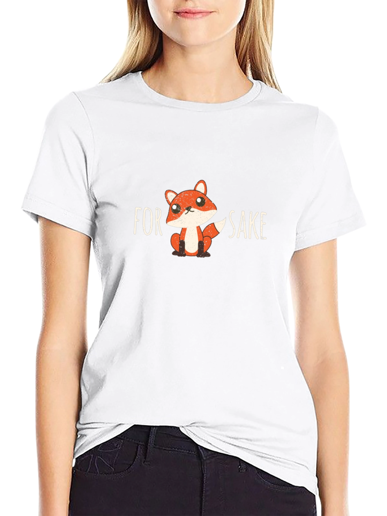 Black Funny Fox Graphic T-Shirt - For Fox Sake! view 9