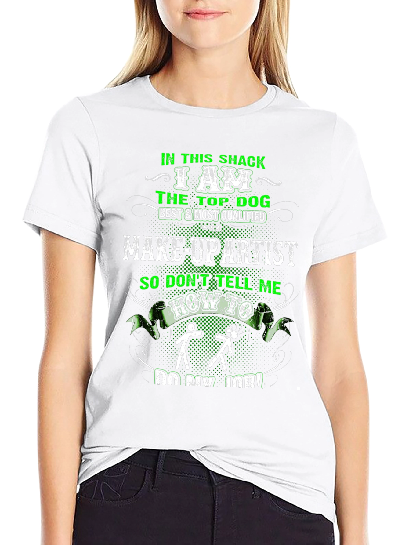 Black Make-up Artist Top Dog Graphic T-Shirt view 9