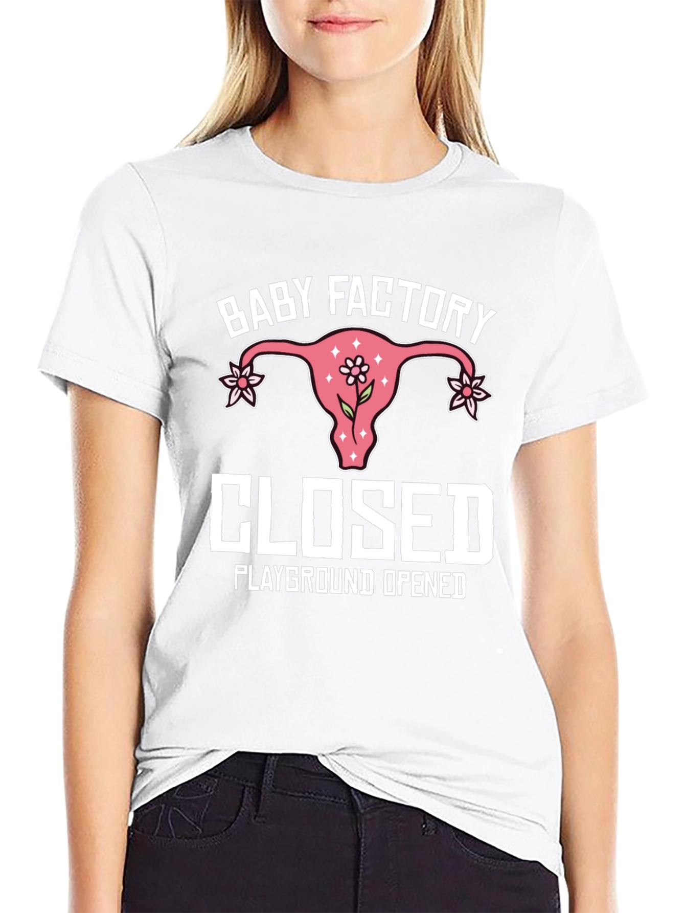 Black Baby Factory Closed T-Shirt: Playground Opened Humor Tee view 9