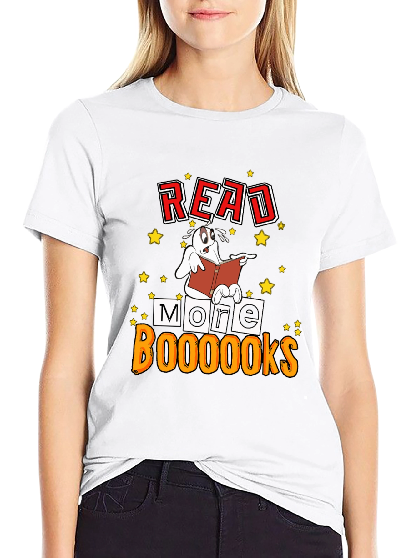 Black Read More Booooks T-Shirt - Novelty Dog Design view 9
