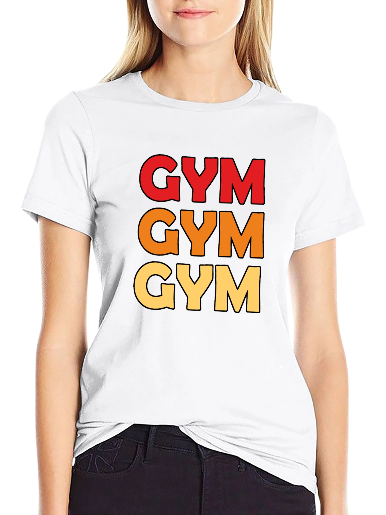 Black Triple GYM Text Tee - Workout Ready view 9