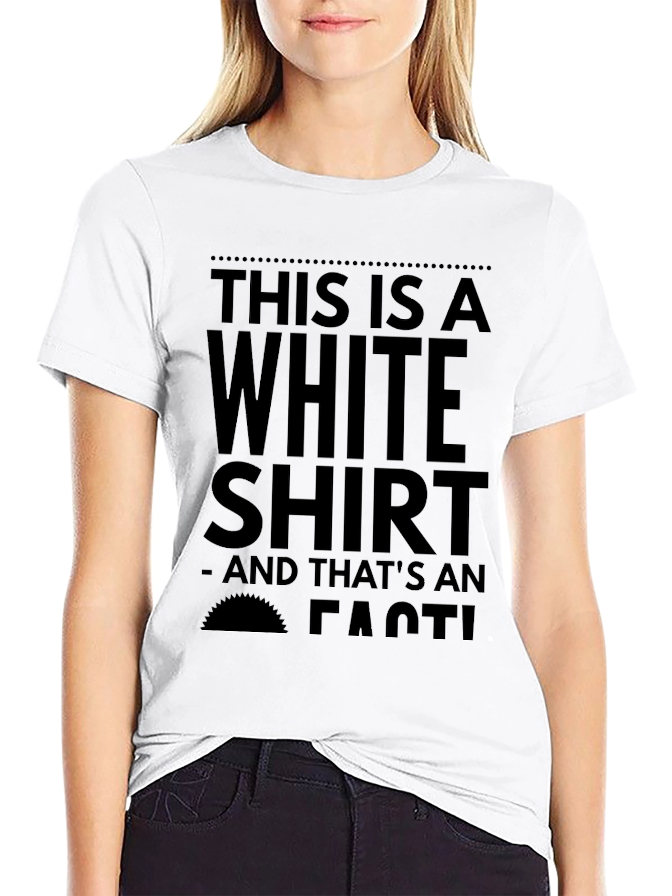 Black Humorous 'White Shirt' Graphic Tee view 9