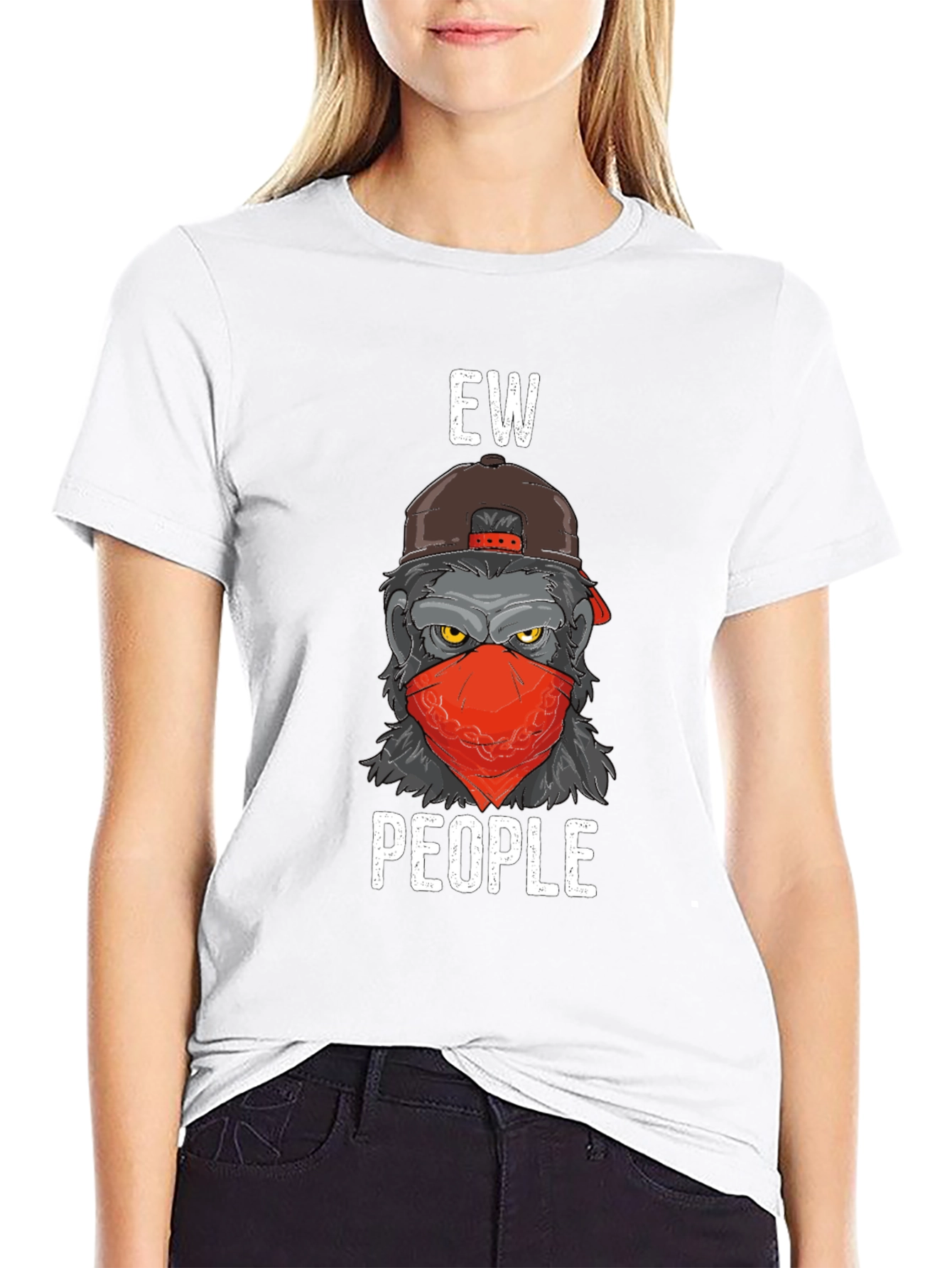 Black Ew People Graphic Tee - Novelty T-Shirt view 9