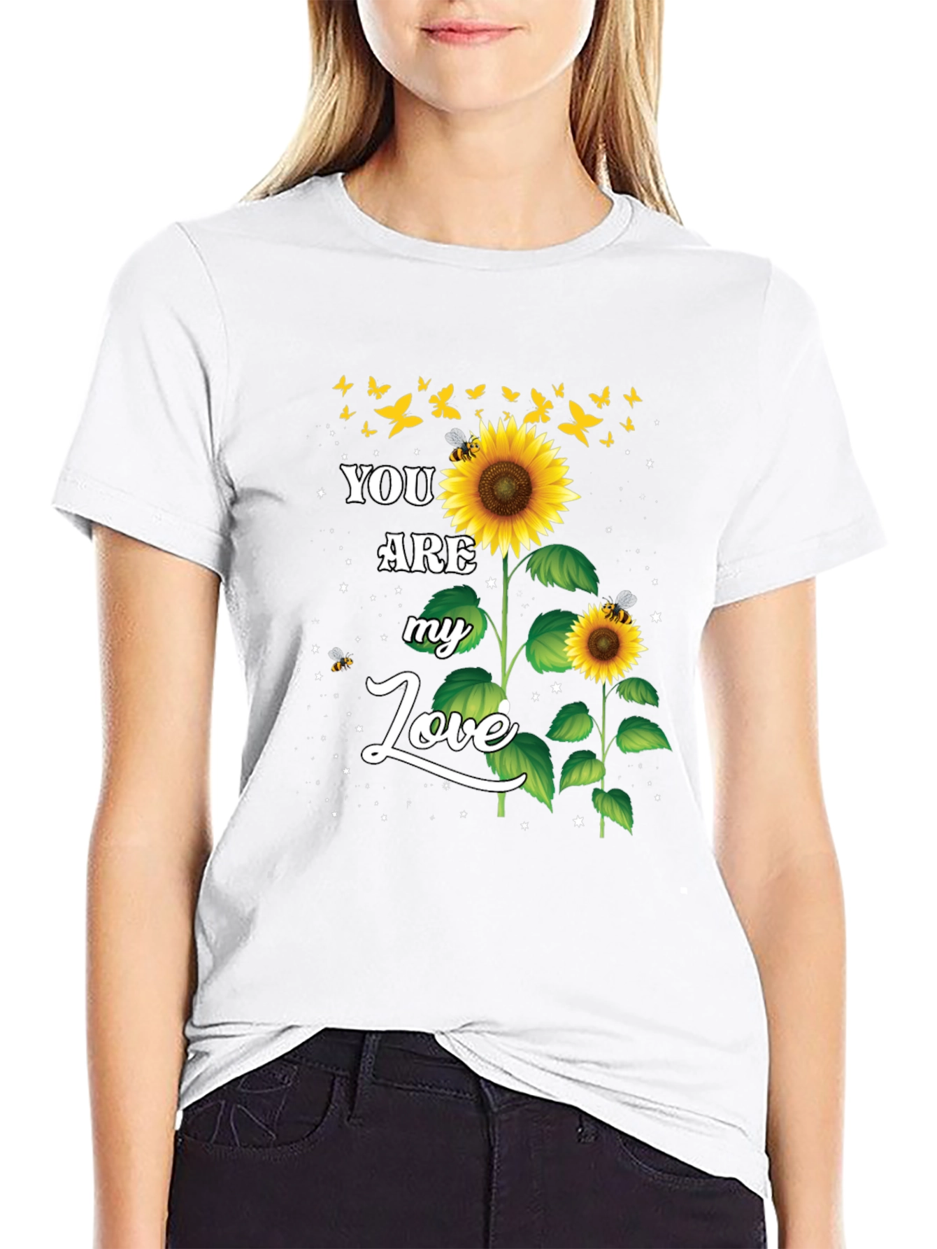 Black Sunflower Love Graphic Tee view 9