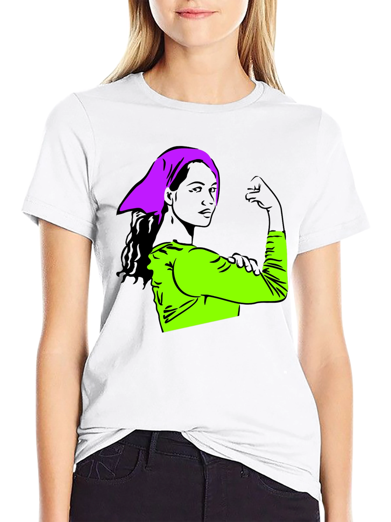 Feminist Empowerment Graphic Tee - Rosie the Riveter Style - 9