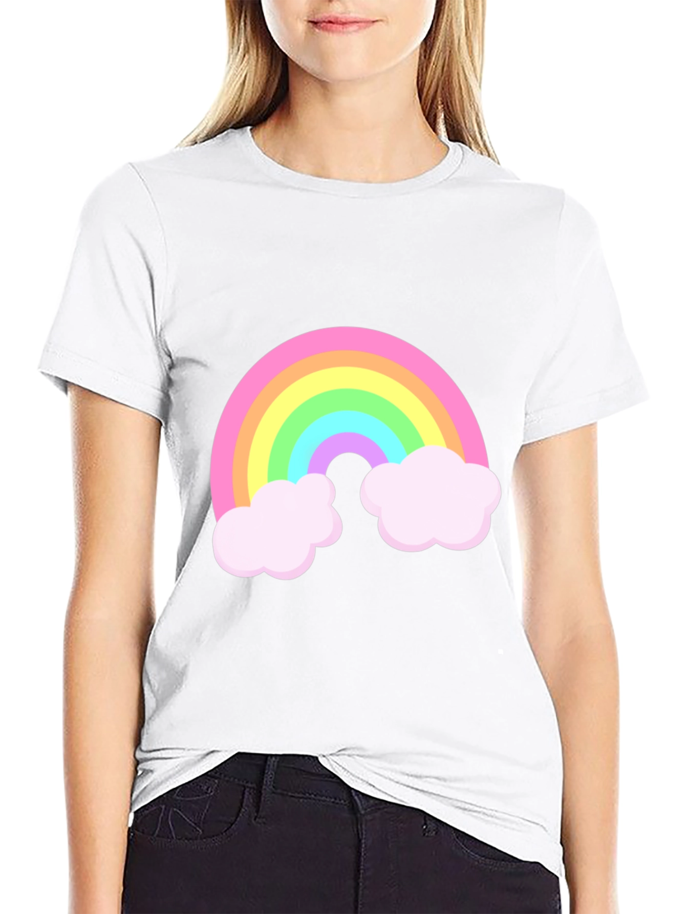 Black Rainbow Graphic Black T-Shirt view 9
