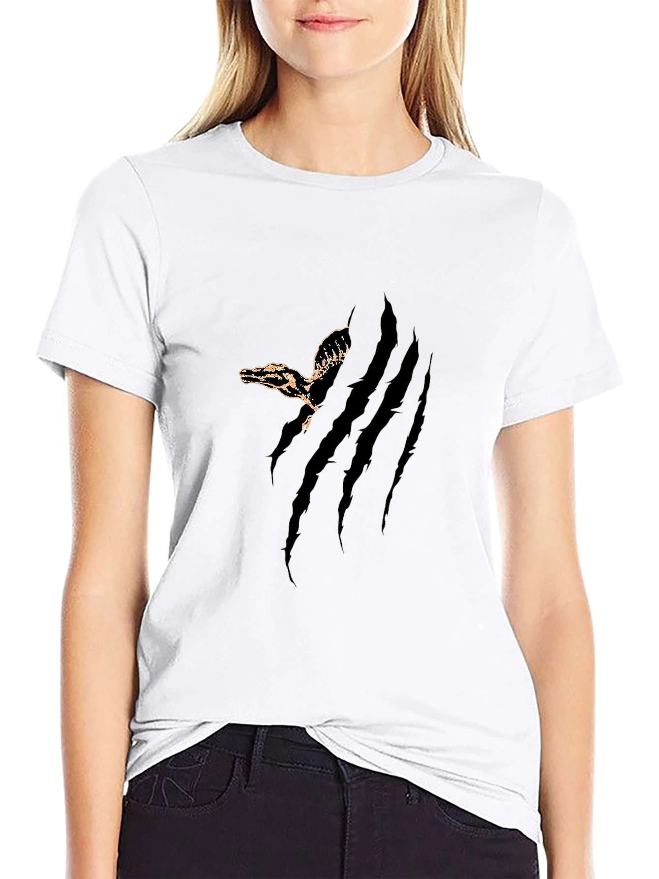 Black Men's Clawed Reptile Graphic Tee view 9