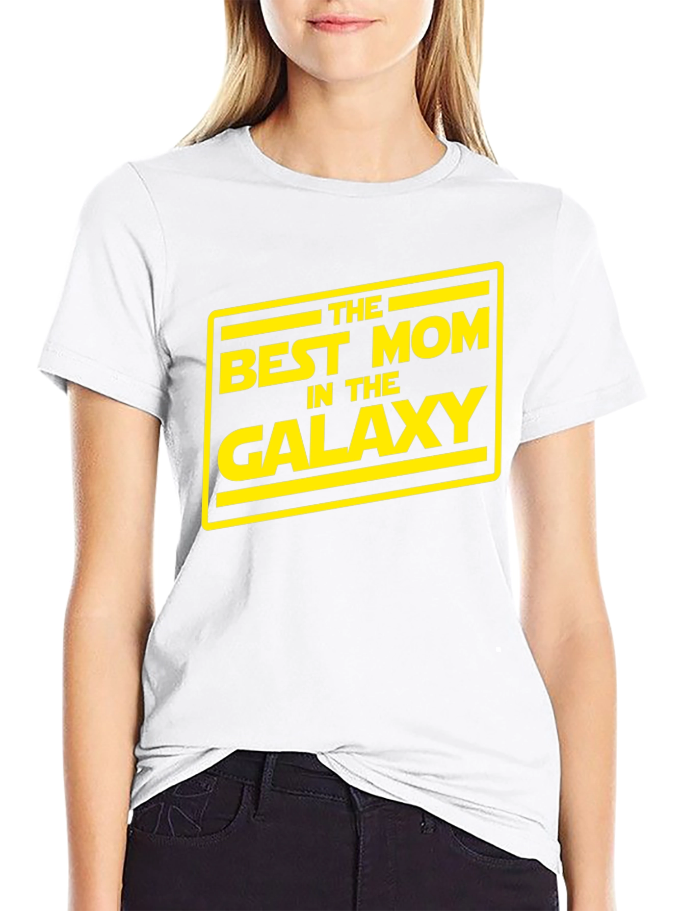 Black Best Mom in the Galaxy Black T-Shirt view 9