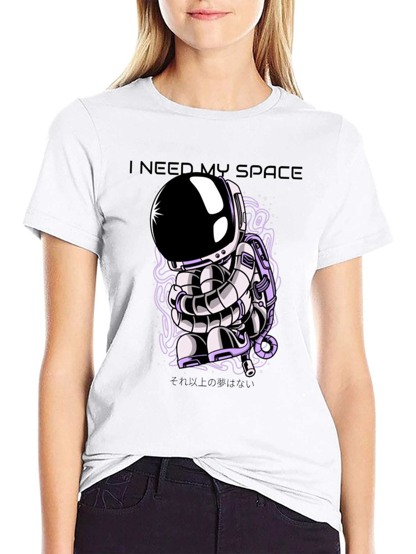 Black I Need My Space Astronaut Graphic T-Shirt view 9