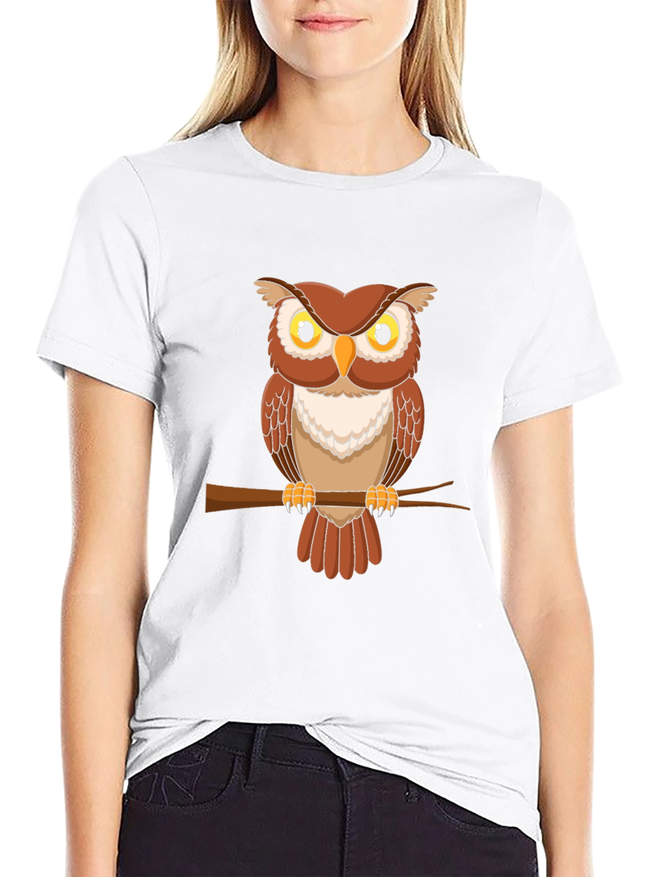Black Owl Graphic Tee - Men's Short Sleeve Crew Neck T-Shirt view 9