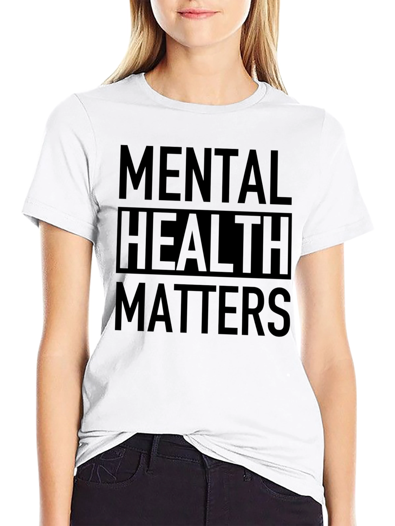 Black Mental Health Matters T-Shirt - Black view 9