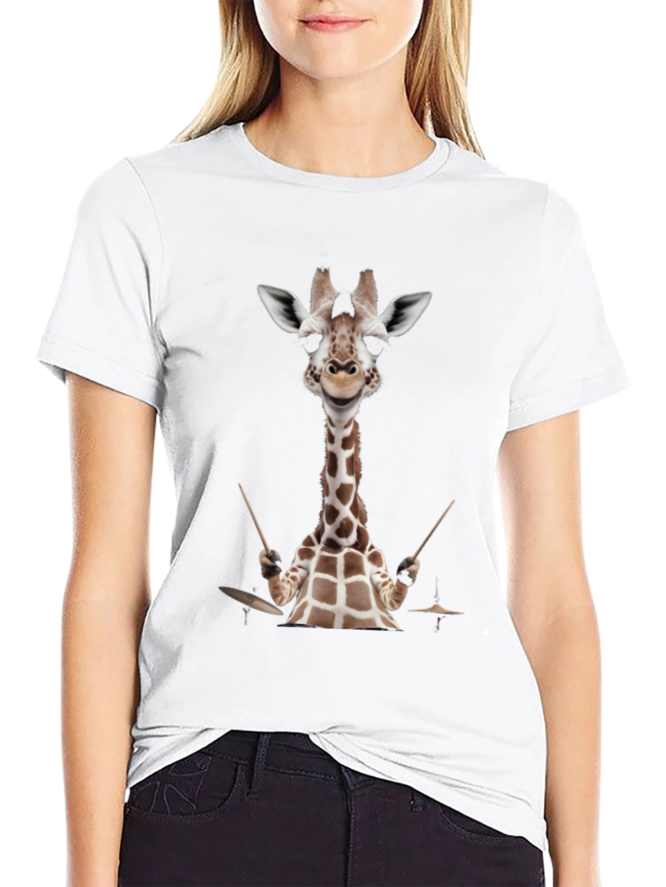 Black Giraffe Drummer Graphic Tee view 9