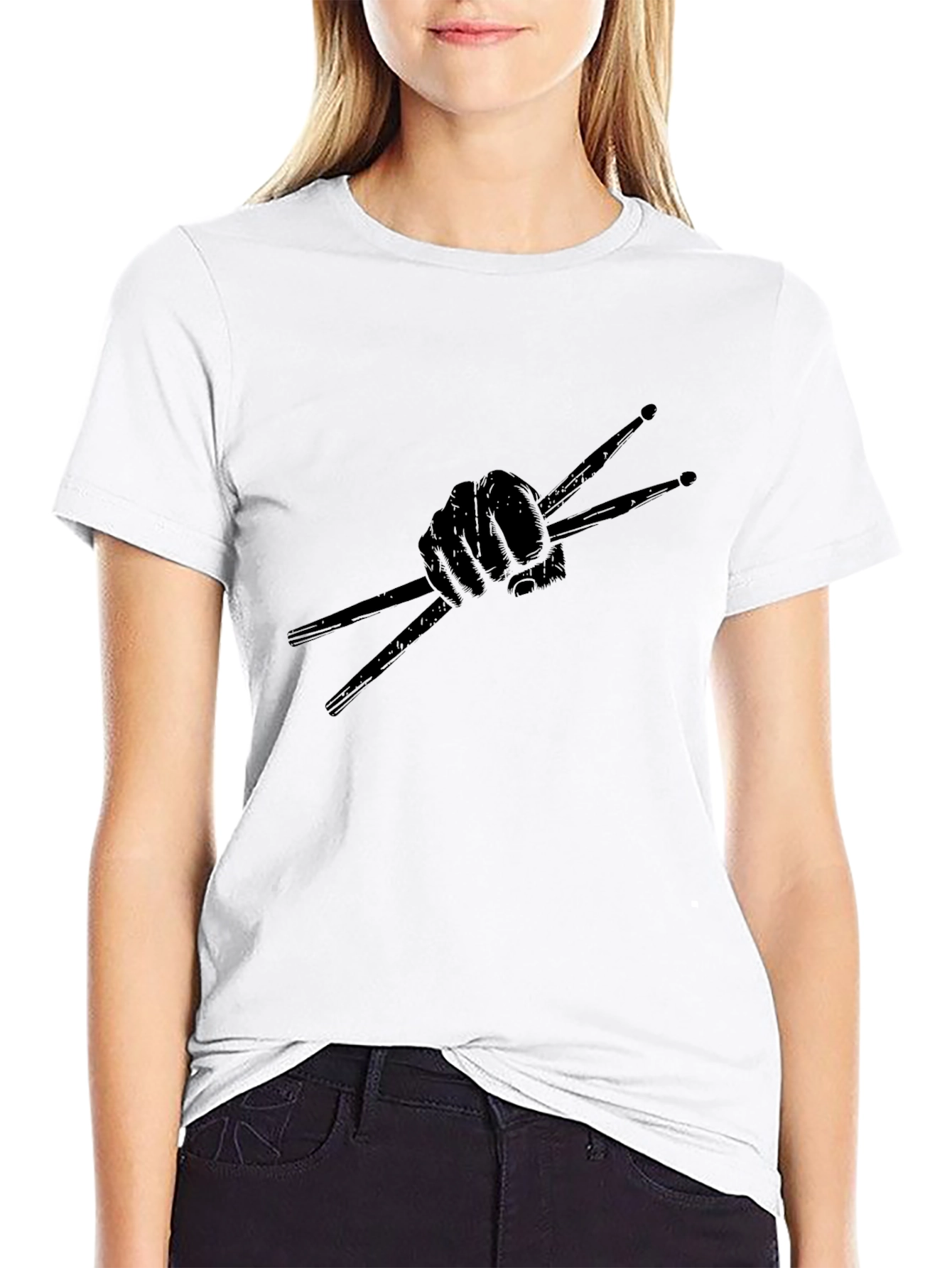 Black Drummer's Grip Black Tee - Rock Out in Style! view 9