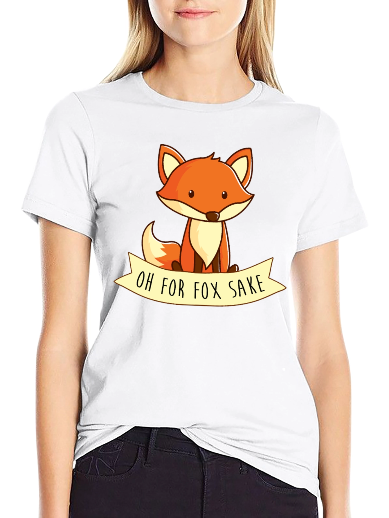 Black Oh For Fox Sake T-Shirt - Cute Animal Graphic Tee view 9