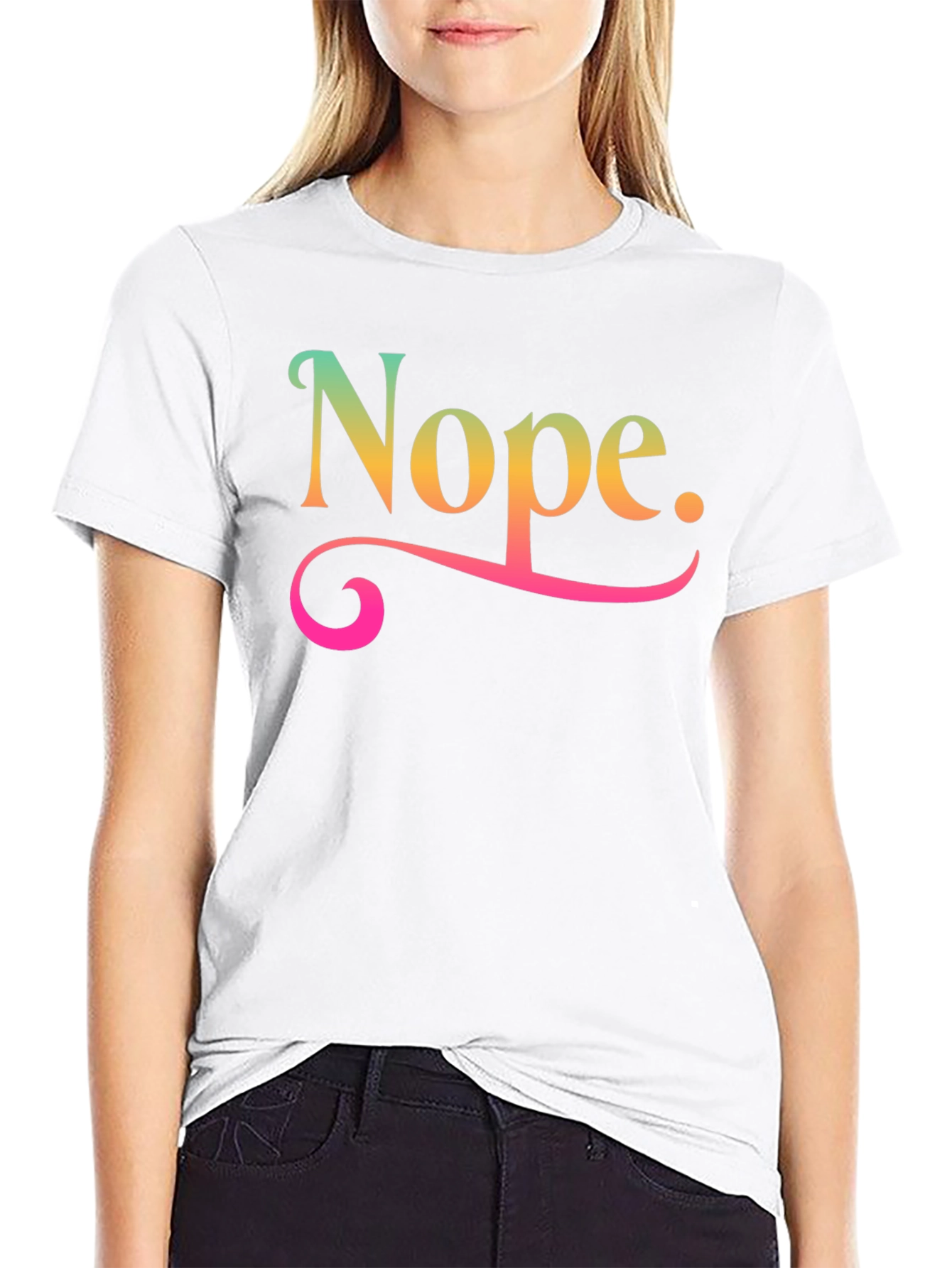 Black Nope Graphic T-Shirt Funny Sarcastic Tee view 9