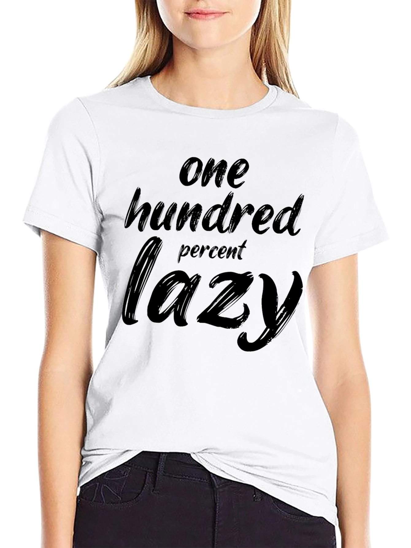 Black One Hundred Percent Lazy Black T-Shirt view 9