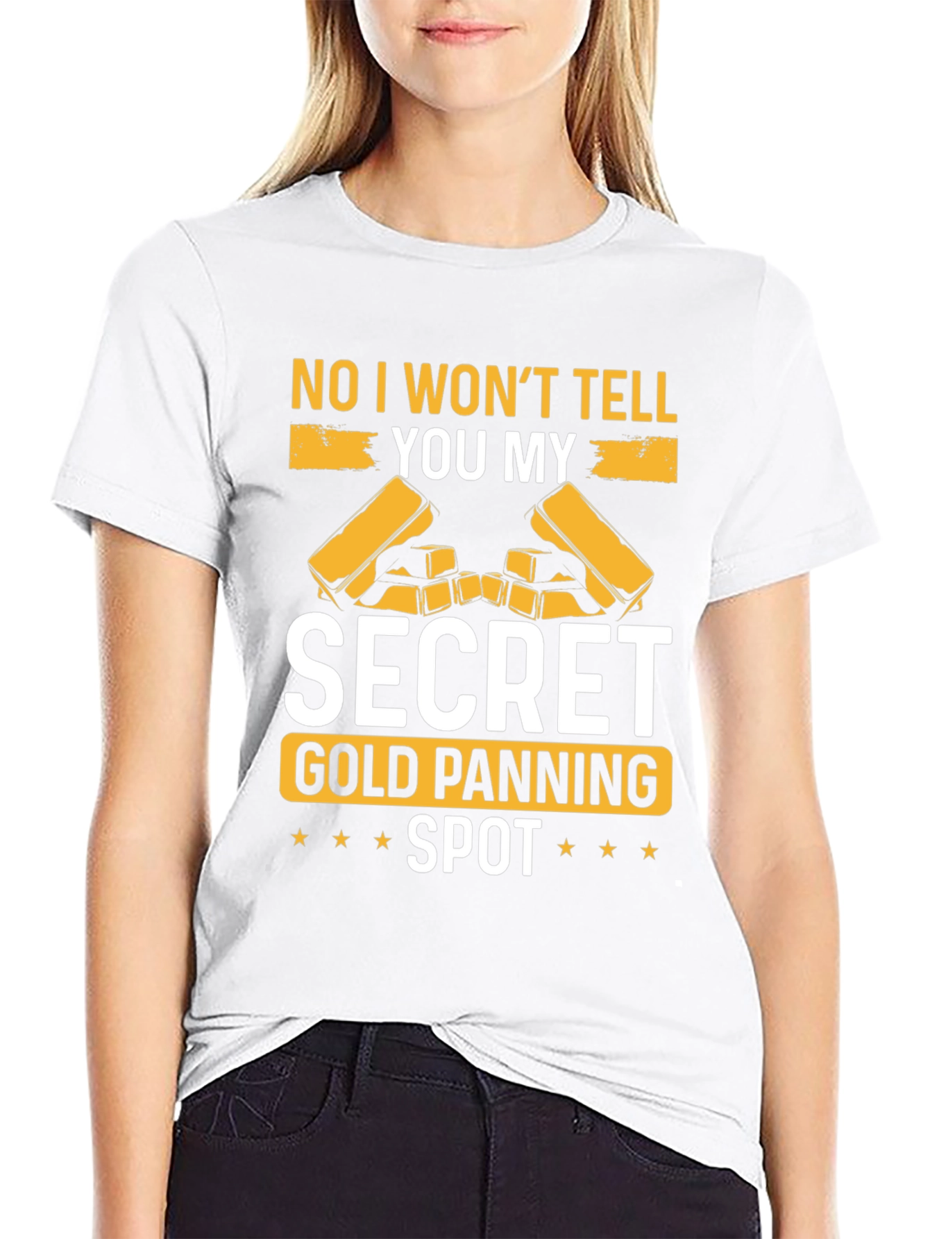 Black Secret Gold Panning Spot T-Shirt - Funny Prospecting Tee view 9