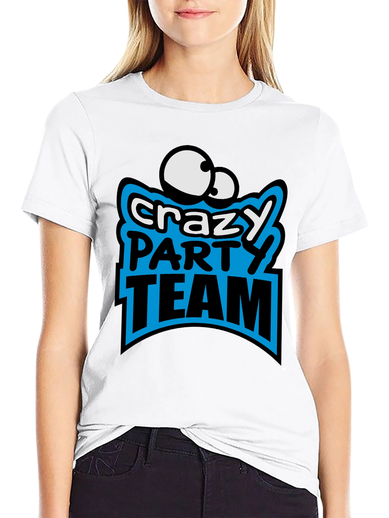 Black Crazy Party Team Graphic T-Shirt view 9