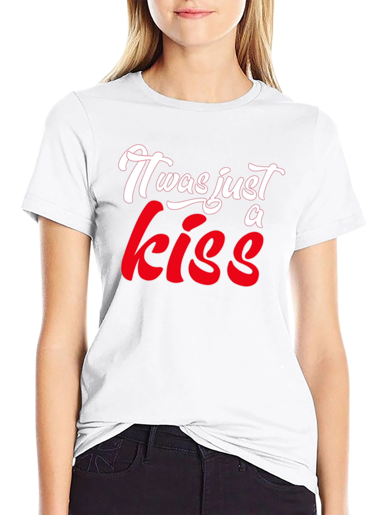 Black It Was Just A Kiss Graphic T-Shirt view 9