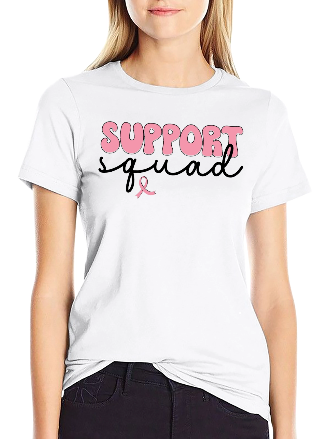 Black Support Squad Breast Cancer Awareness T-Shirt view 9