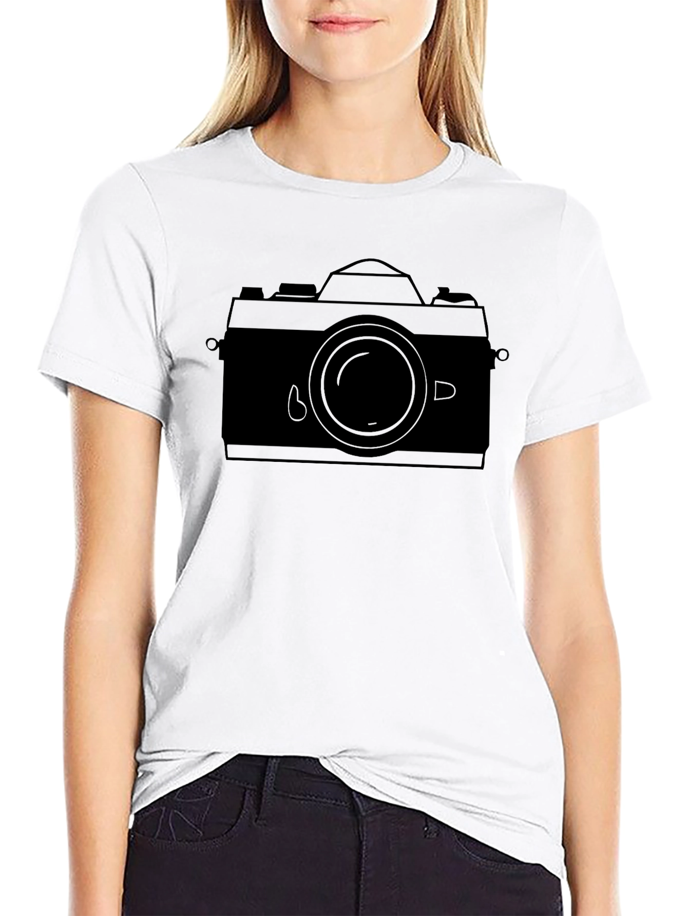 Black Retro Camera Graphic Tee - Black view 9