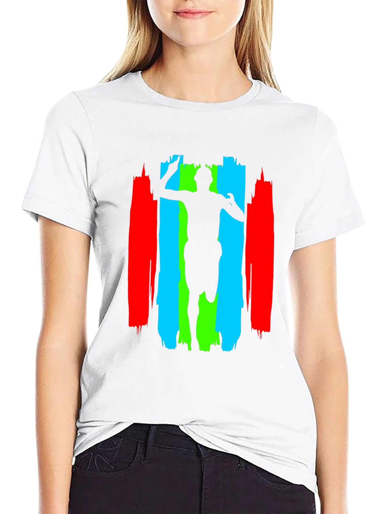 Black Runner Silhouette Graphic Print Black T-Shirt view 9