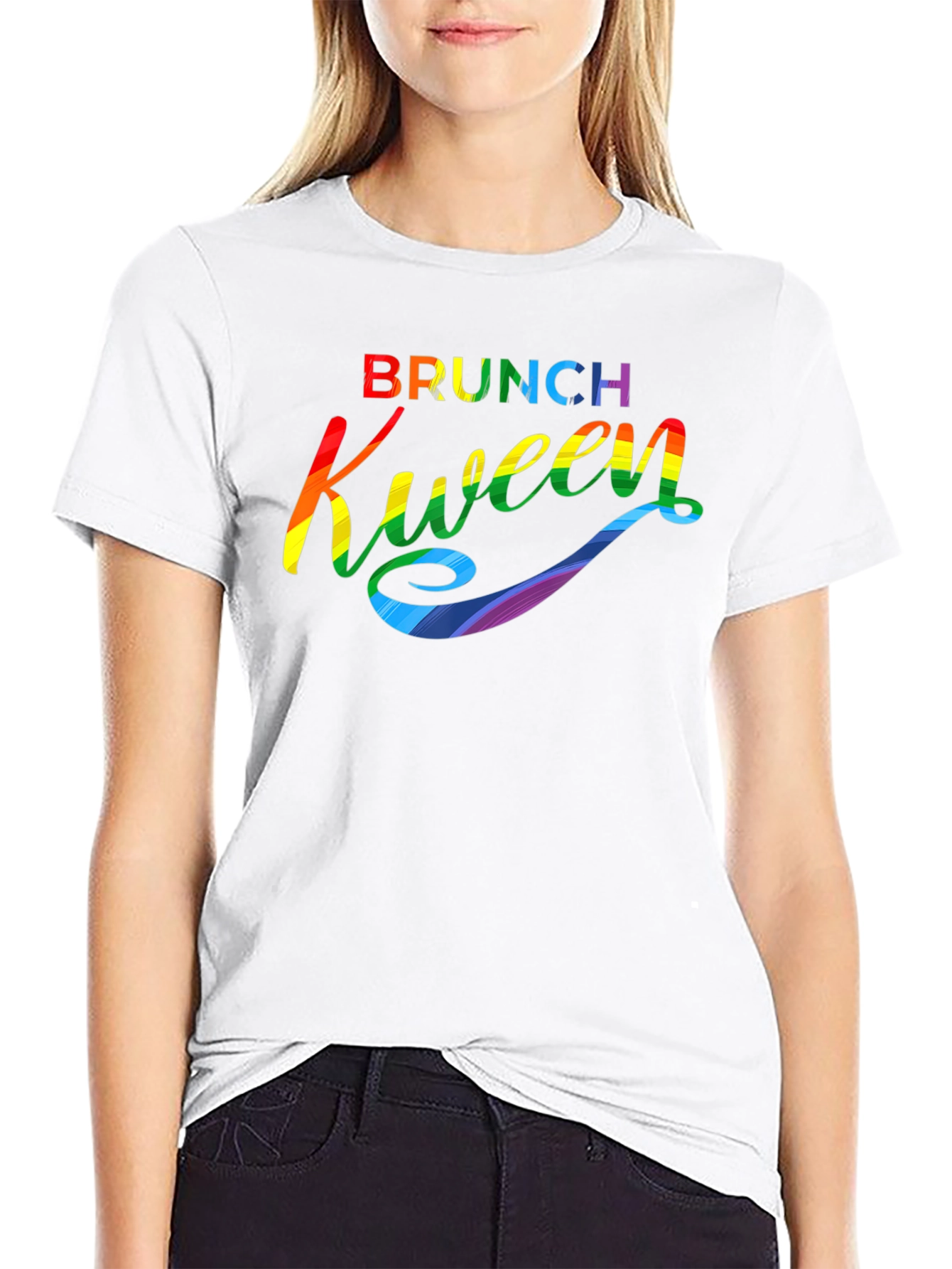 Black Brunch Kween Pride T-Shirt - Rainbow Graphic Tee view 9