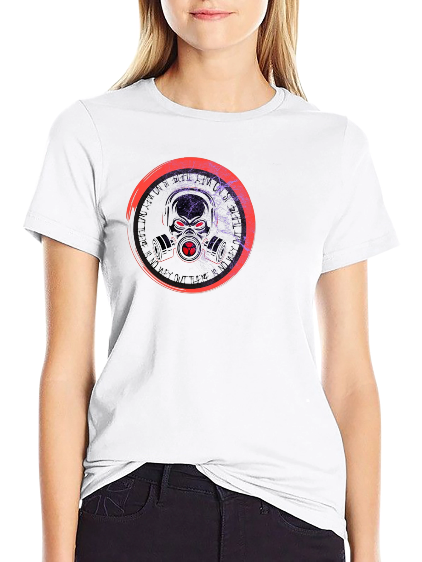 Black Toxic Gas Mask Graphic Black T-Shirt view 9