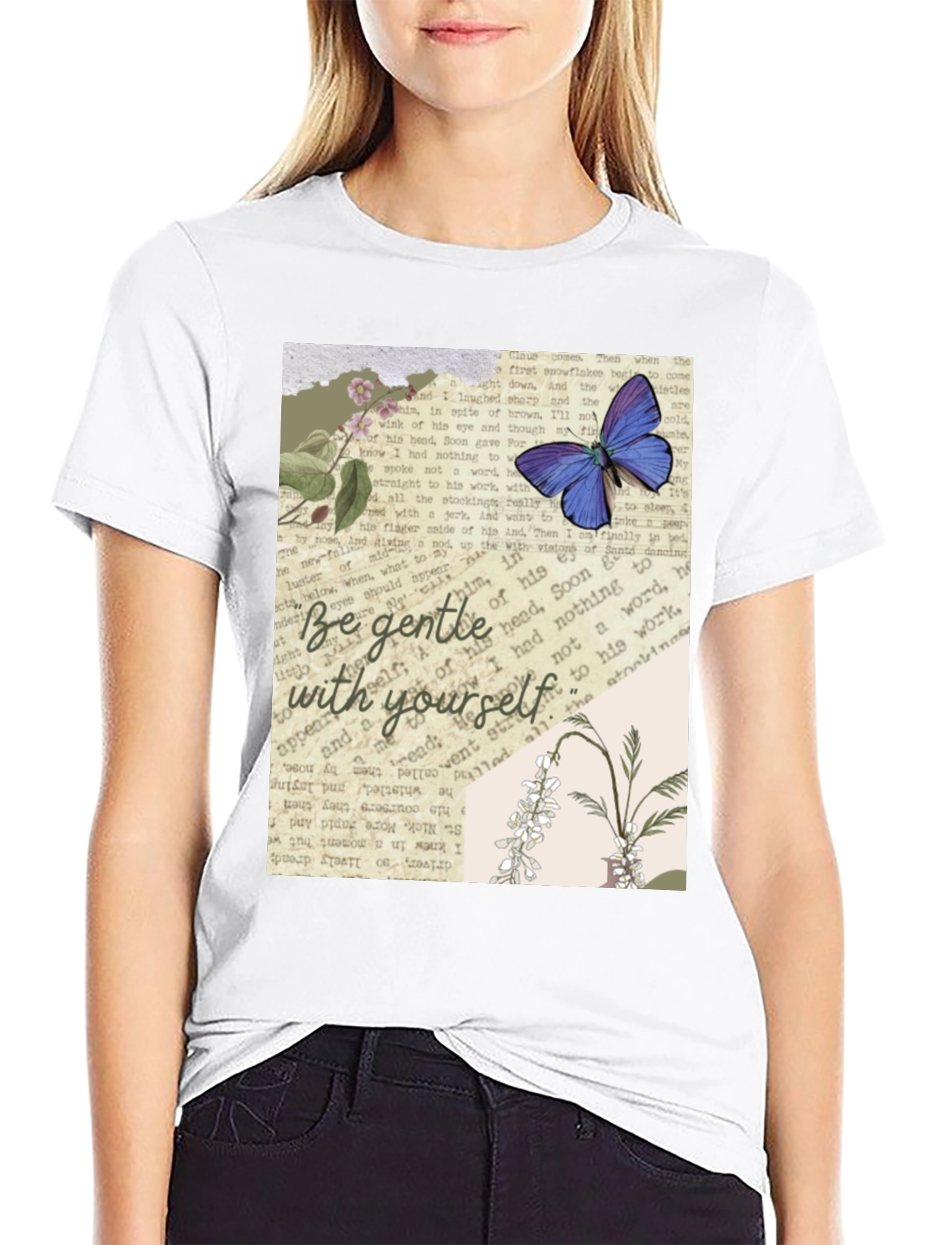 Black Be Gentle With Yourself Graphic Tee view 9