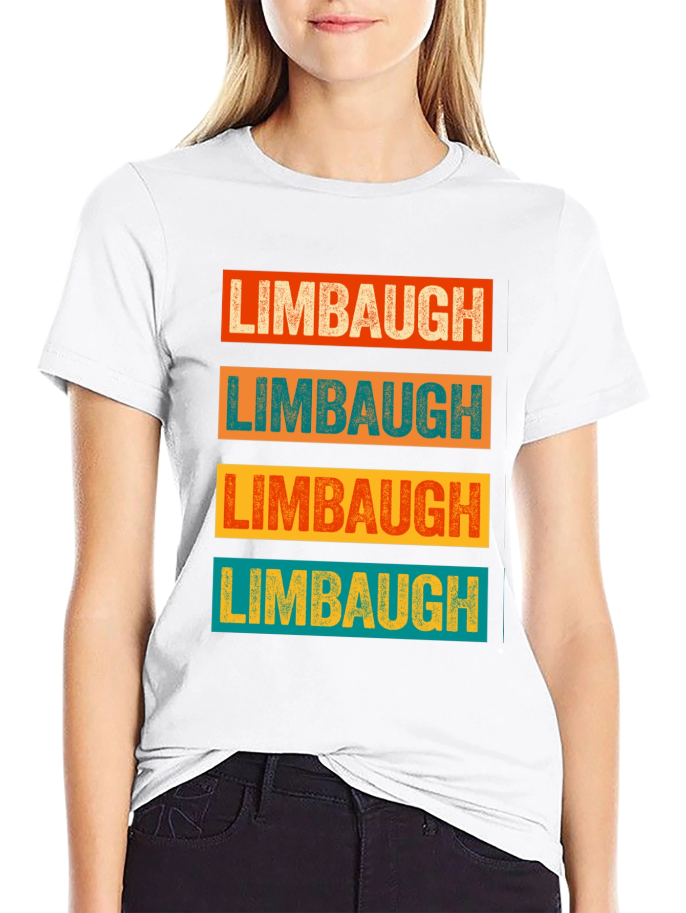 Black Limbaugh T-Shirt Retro Style Graphic Tee view 9