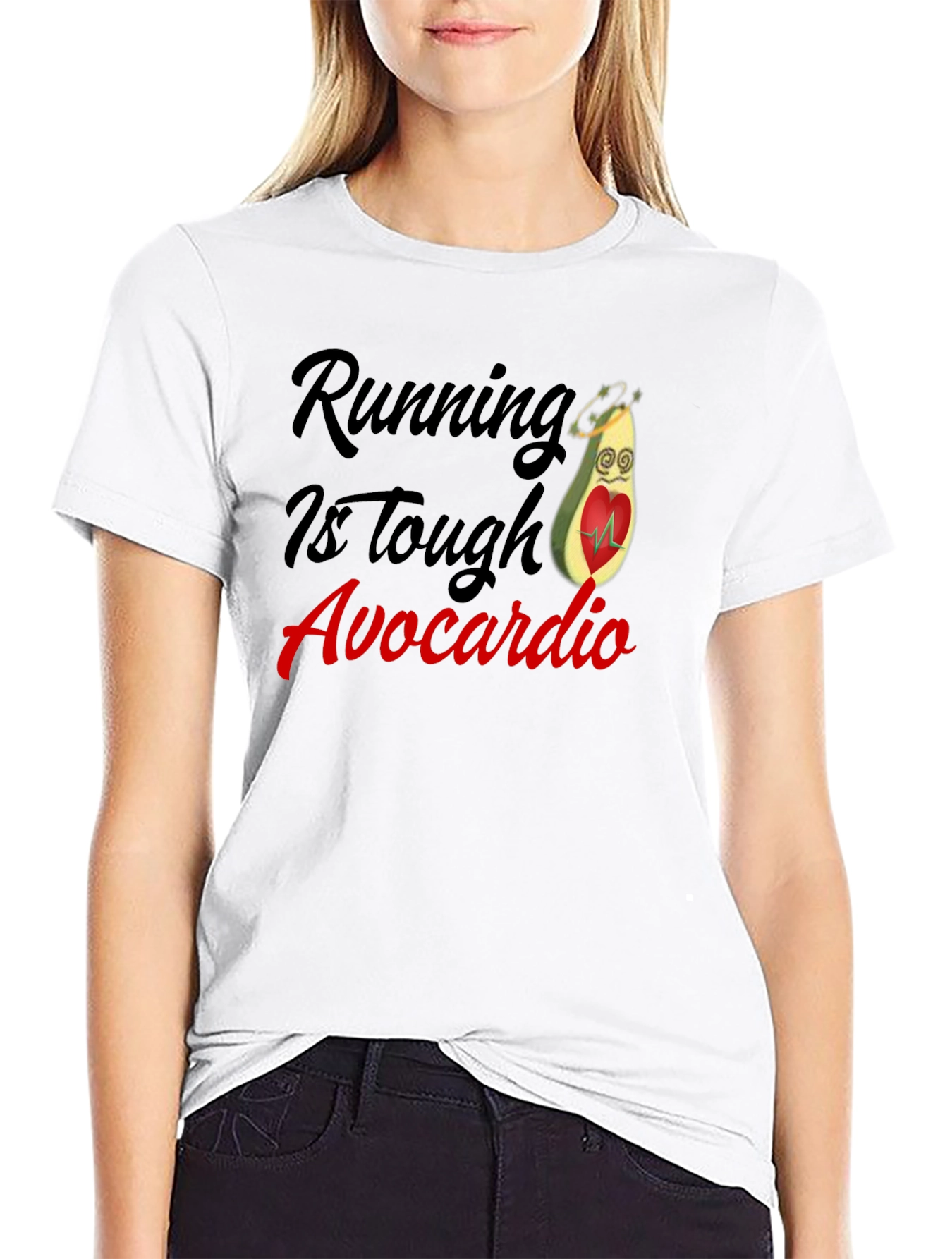 Black Running Is Tough Avocardio T-Shirt view 9