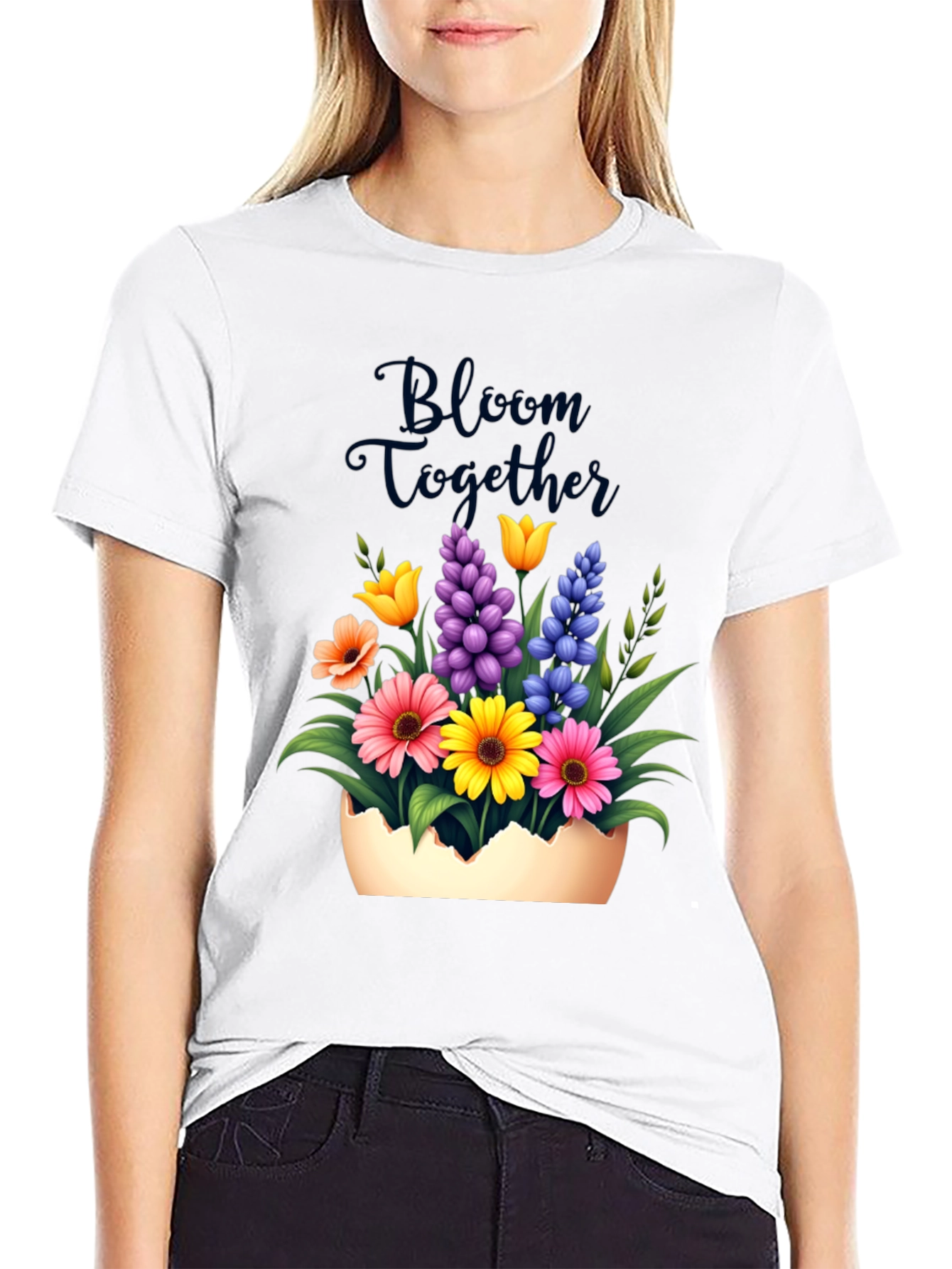 Black Bloom Together Floral Graphic Tee view 9