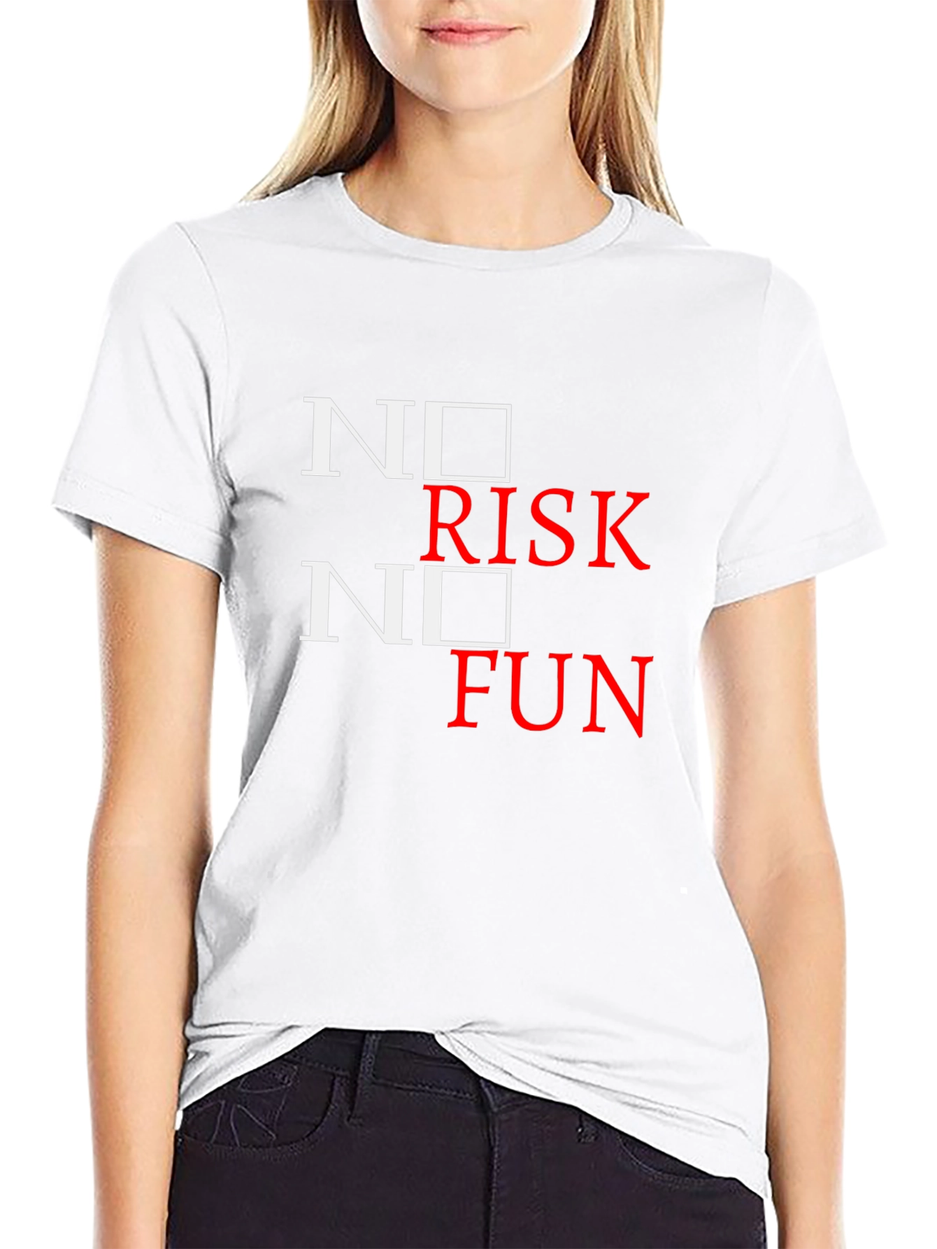 Black No Risk No Fun Graphic Tee - Black view 9