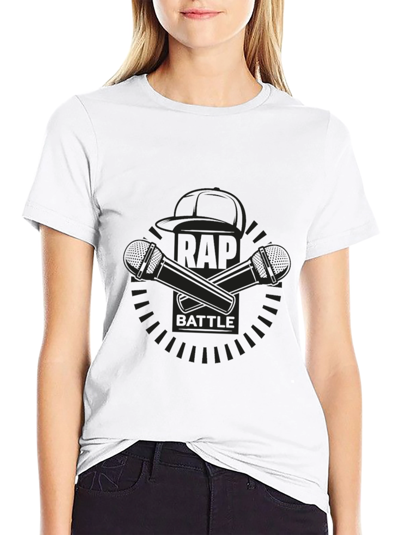 Black Rap Battle Graphic T-Shirt - Black view 9