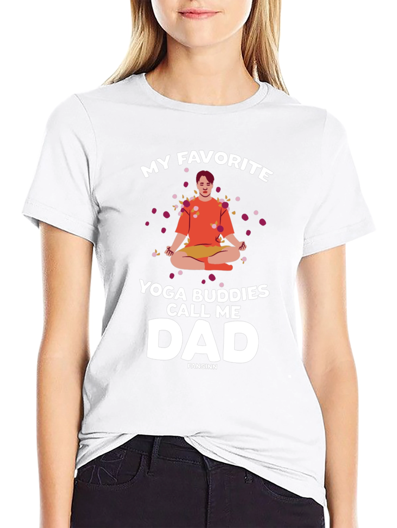 Black Yoga Dad Graphic T-Shirt - My Favorite Yoga Buddies Call Me Dad view 9