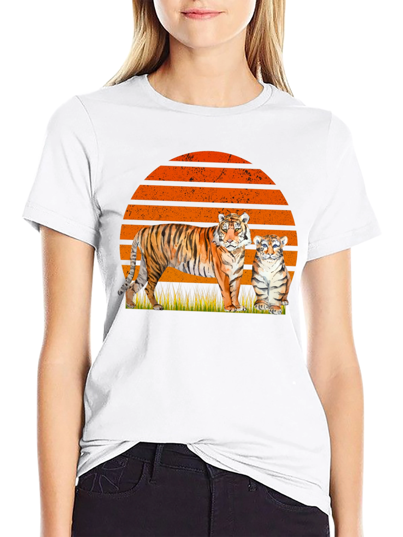 Black Tiger & Cub Sunset Graphic Tee view 9
