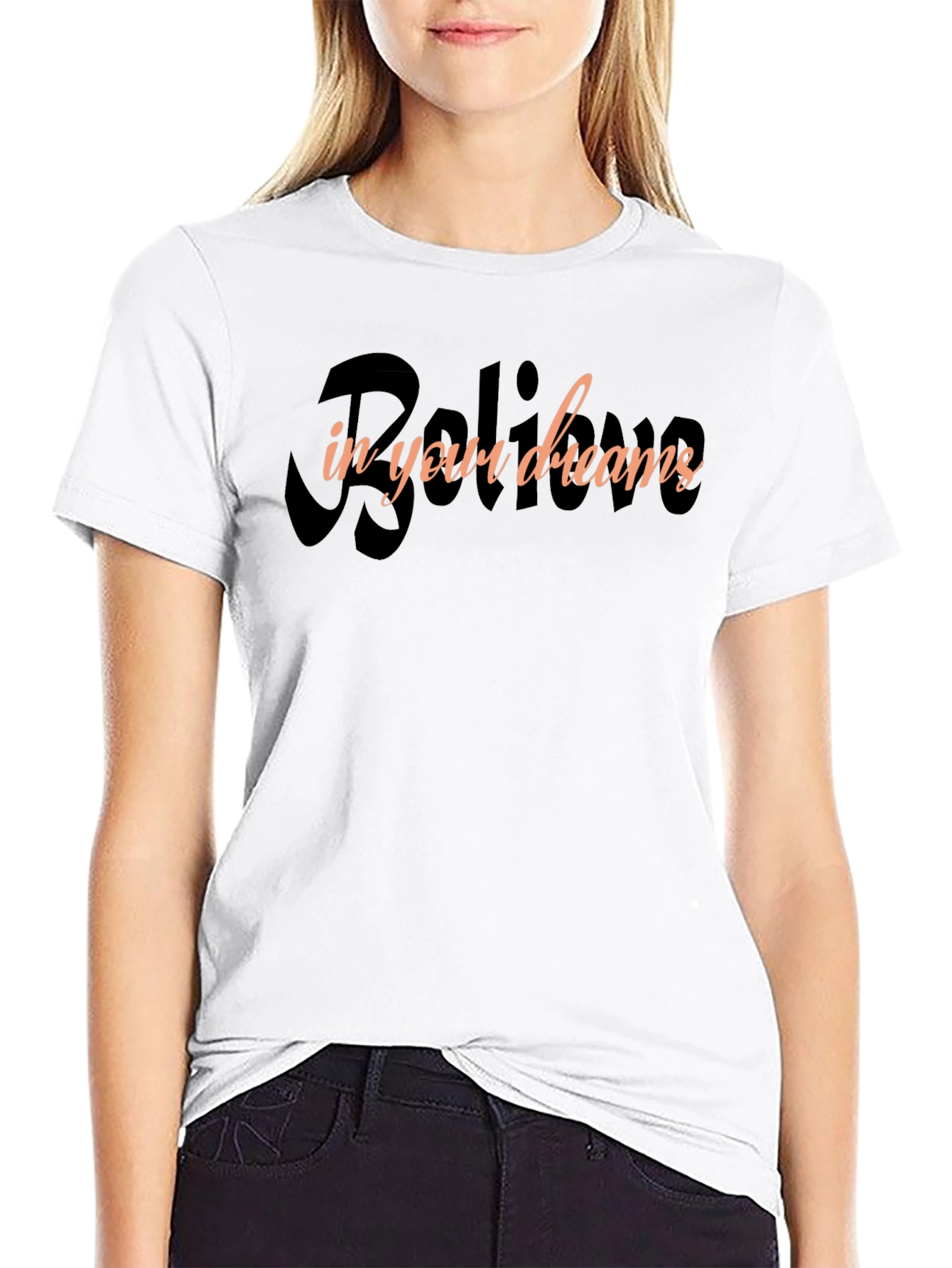 Black Believe in Your Dreams Graphic Tee view 9