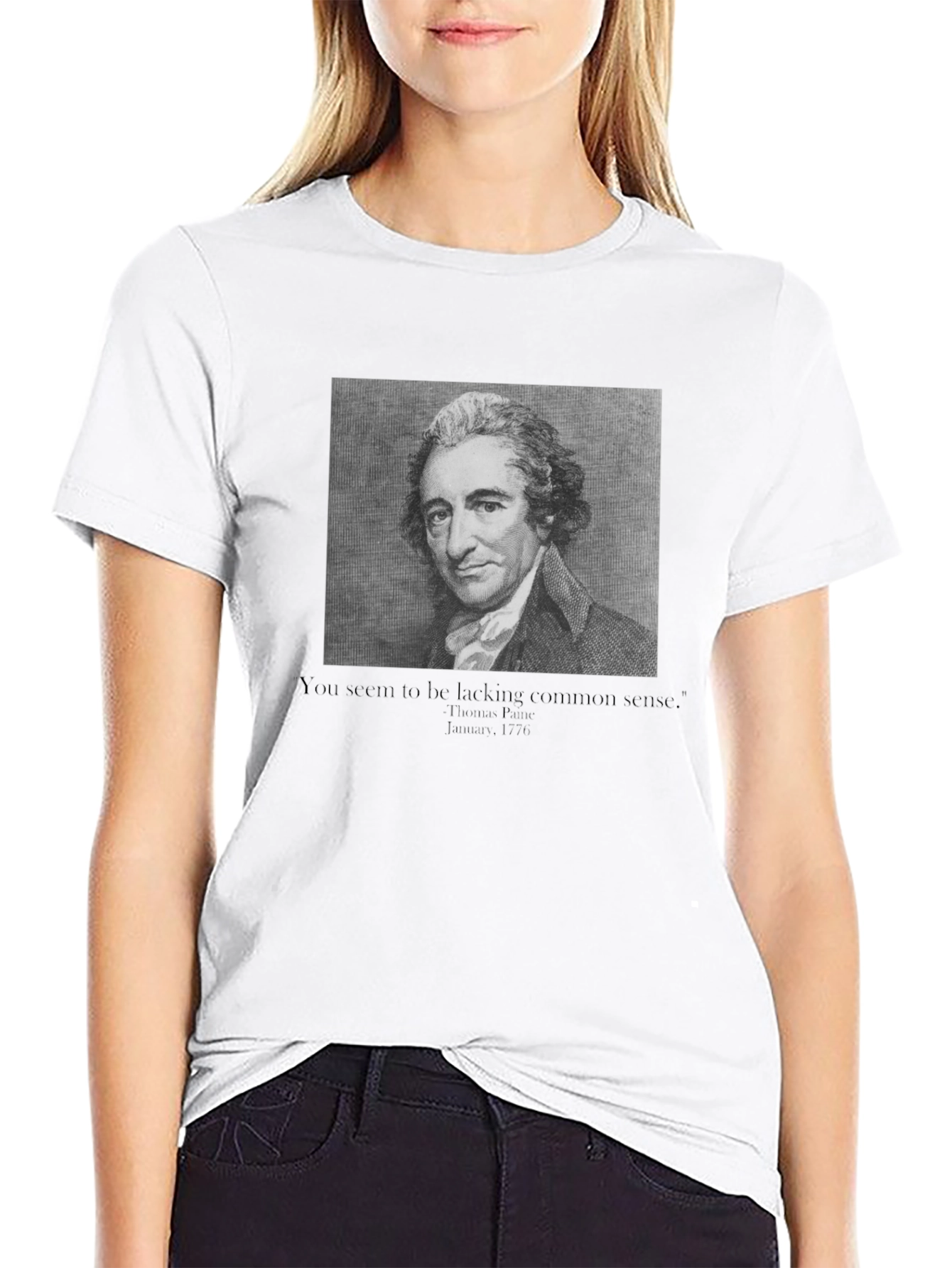 Black Thomas Paine Common Sense T-Shirt view 9