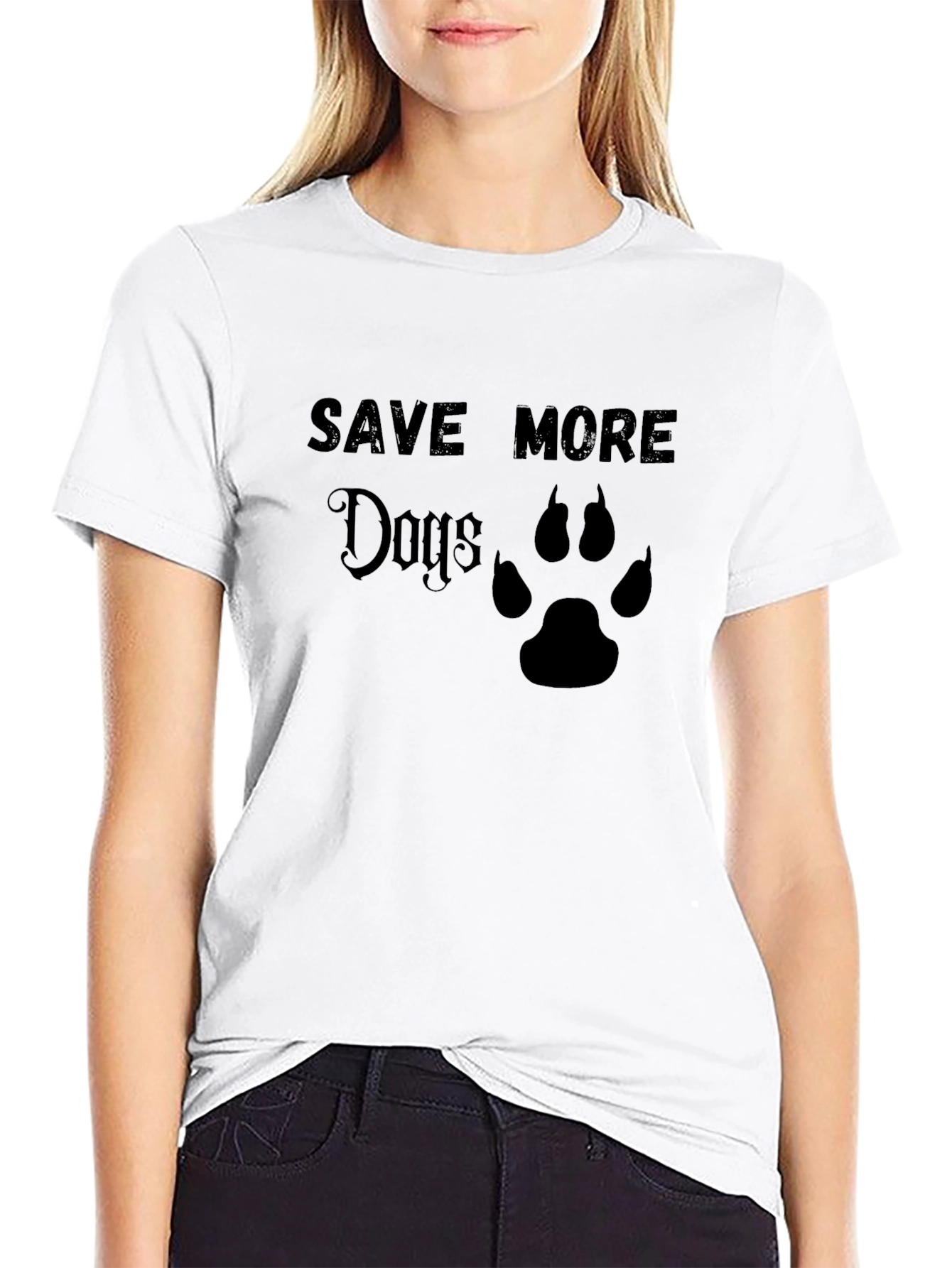Save More Dogs T-Shirt - Paw Print Design - 9